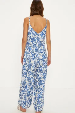 Best Oasis Petite Paisley Print Strappy Jumpsuit Multi