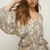 Clearance Oasis Petite Pastel Paisley Dobby Chiffon Dress Multi