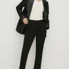 Online Oasis Petite Ponte Tailored Split Detail Trouser Black