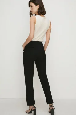 Online Oasis Petite Ponte Tailored Split Detail Trouser Black