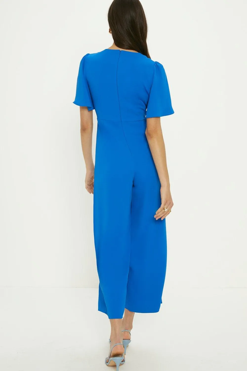 Discount Oasis Petite Premium Crepe Drape Tie Front Jumpsuit Cobalt