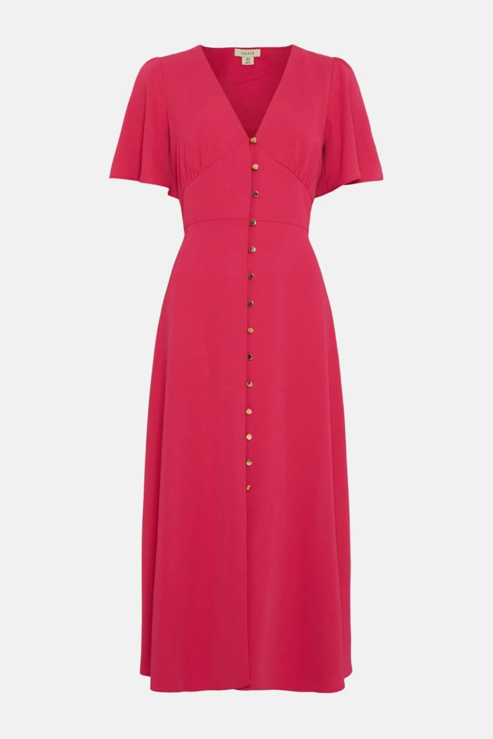 Hot Oasis Petite Premium Crepe Midi Tea Dress Pink
