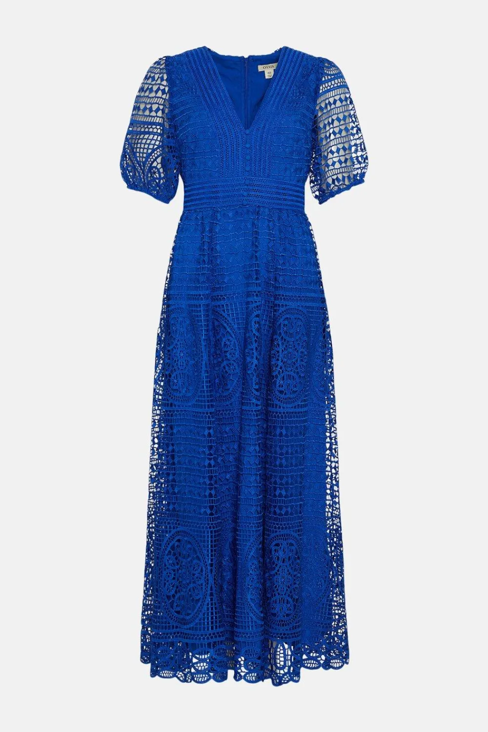 New Oasis Petite Premium Lace V Neck Maxi Dress Cobalt