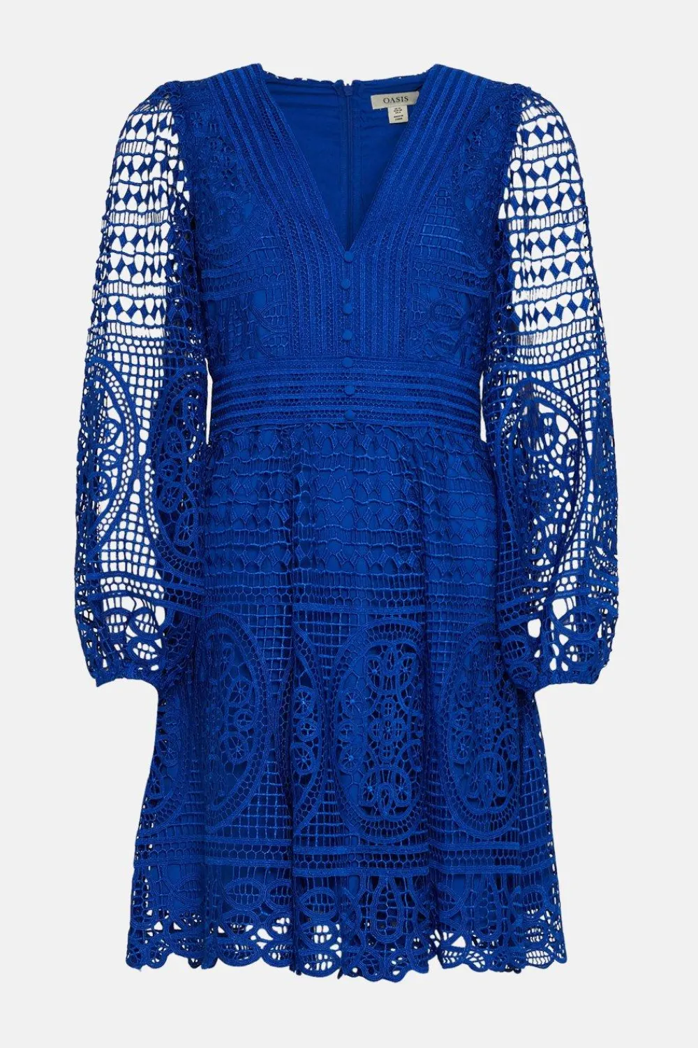 New Oasis Petite Premium Lace V Neck Maxi Dress Cobalt