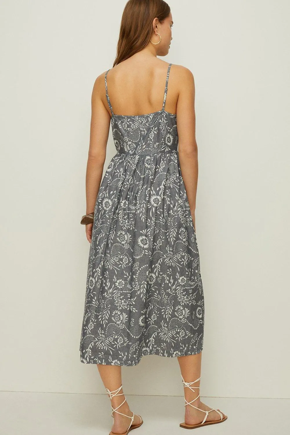 Online Oasis Petite Printed Chambray Midi Dress Multi