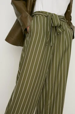 Clearance Oasis Petite Printed Wide Leg Trouser Khaki