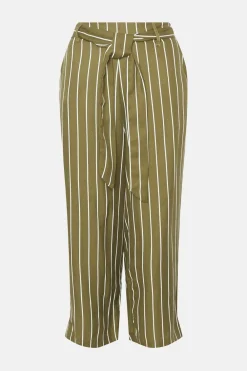 Clearance Oasis Petite Printed Wide Leg Trouser Khaki