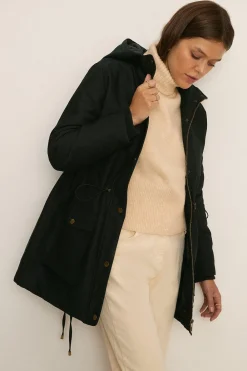 New Oasis Petite Quilted Winter Midi Parka Neutral