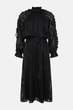 Outlet Oasis Petite Rachel Stevens Satin Lace Trim Midi Black