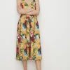 Clearance Oasis Petite Rose Floral Cross Back Scuba Dress Ochre