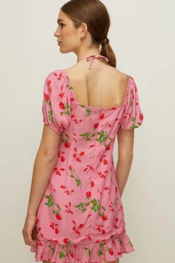 Best Oasis Petite Rose Printed Tie Strap Skater Dress Floral