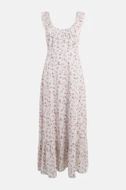 Fashion Oasis Petite Ruffle Scoop Neck Ditsy Broderie Dress Floral