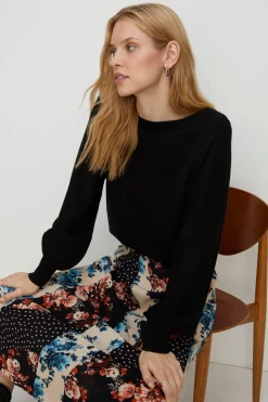 Sale Oasis Petite Slash Neck Knitted Jumper Blush