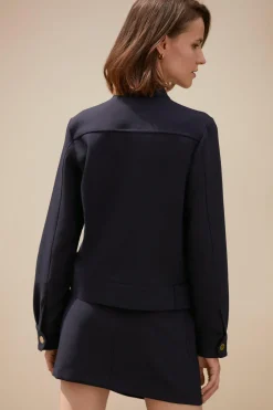 Online Oasis Petite Smart Boxy Pocket Detail Jacket Navy