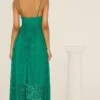 Hot Oasis Petite Strappy Lace Midaxi Dress Green