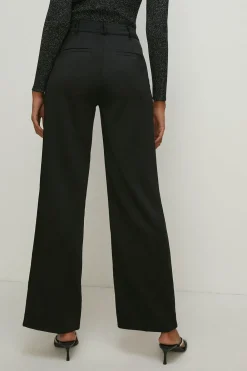 Outlet Oasis Petite Stretch Satin Straight Leg Trouser Black