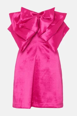 Fashion Oasis Petite Taffeta Bow Mini Dress Pink