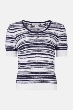 Online Oasis Petite Textured Stripe Jumper Lime