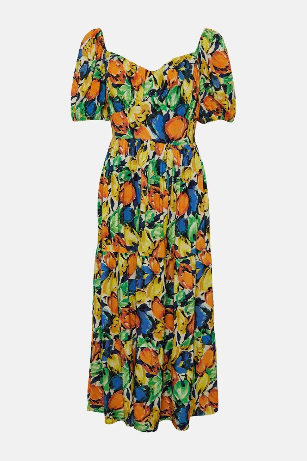 Outlet Oasis Petite Tulip Printed Square Neck Midi Dress Multi