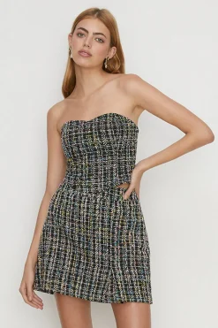 Sale Oasis Petite Tweed Split Detail Mini Skirt Multi