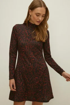 Best Oasis Petite Warm Handle Funnel Mini Dress Animal