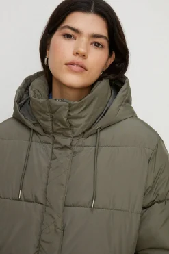 Discount Oasis Petite Zip Through Longline Puffer Coat Navy