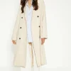 Online Oasis Pleat Detail Belted Trench Coat Beige