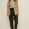 Online Oasis Pleat Detail Straight Leg Leather Trouser Black