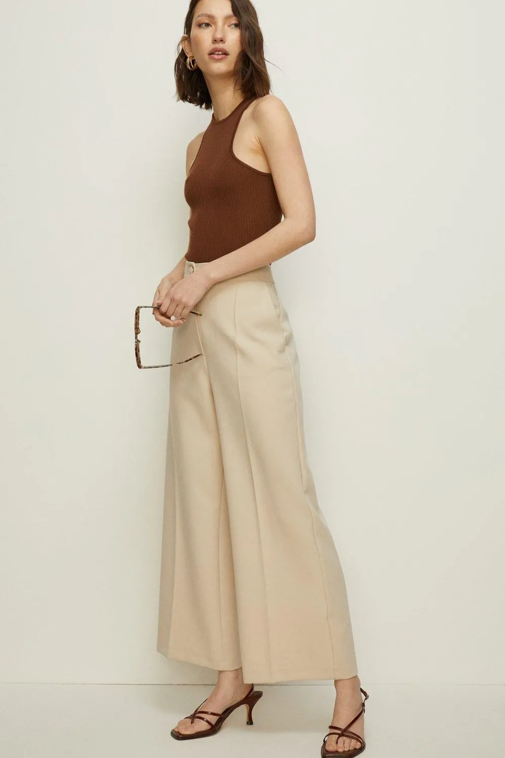 Outlet Oasis Pleat Detail Tailo Wide Leg Red