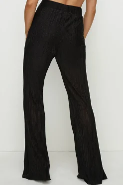 Best Oasis Plisse Wide Leg Trouser Co-Ord Black