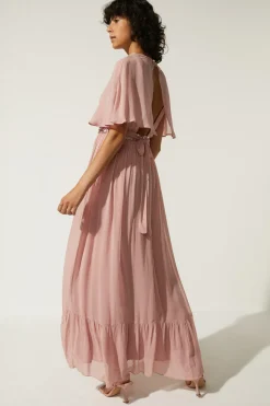 Online Oasis Plunge V Neck Embellished Waist Maxi Lilac