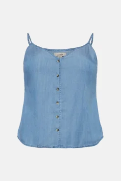 Outlet Oasis Plus Size Button Through Cami Pale Wash