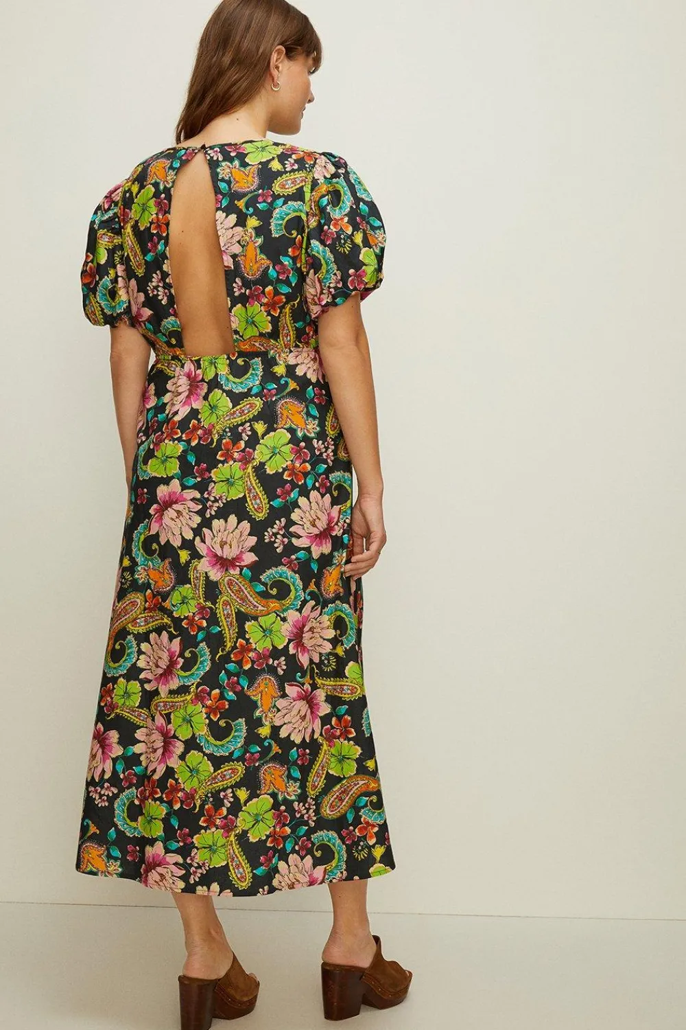 Best Oasis Plus Size Carnival Printed Puff Sleeve Dress Floral