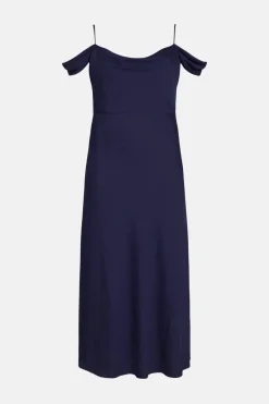 Hot Oasis Plus Size Cowl Satin Bias Midaxi Dress Navy