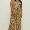 Discount Oasis Plus Size Ditsy Floral Keyhole Scuba Jumpsuit Multi