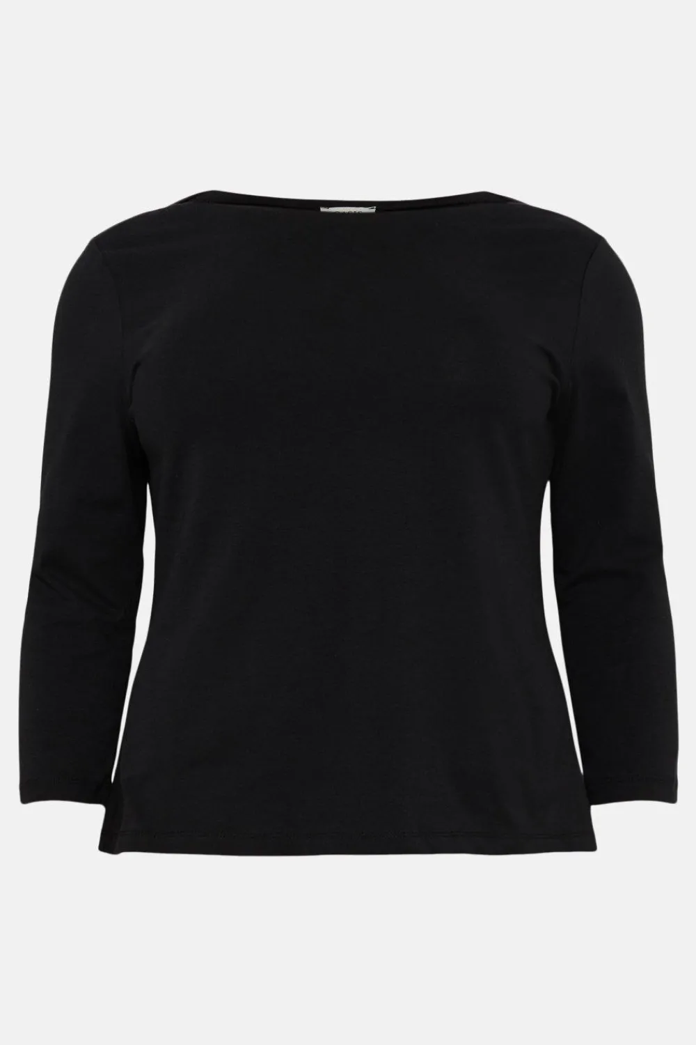 Fashion Oasis Plus Size Essential Cotton Slash Neck Top Black