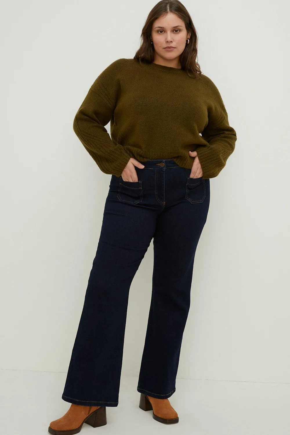 Discount Oasis Plus Size Frankie Flare Jean Indigo