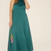 Outlet Oasis Plus Size Halter Neck Midi Dress Emerald