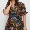 Online Oasis Plus Size Keyhole Organza Mini Dress Black