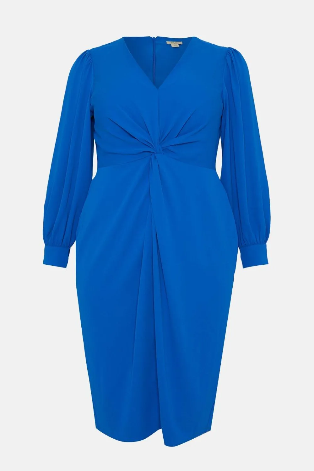 Outlet Oasis Plus Size Premium Crepe Twist Front Midi Dress Cobalt