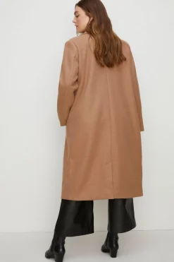 Best Oasis Plus Size Single Breasted Relaxed Coat Camel