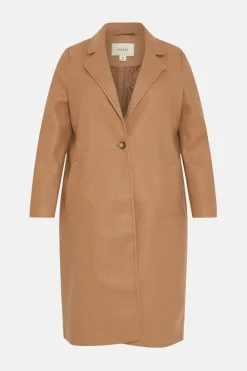Best Oasis Plus Size Single Breasted Relaxed Coat Camel