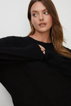 Online Oasis Plus Size Slouchy Jumper Black