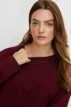 Outlet Oasis Plus Size Slouchy Jumper Berry