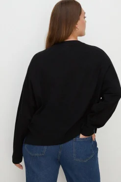 Online Oasis Plus Size Slouchy Jumper Black
