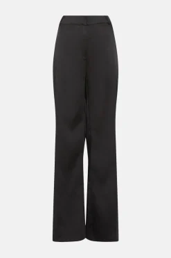 Sale Oasis Plus Size Stretch Satin Straight Leg Trouser Black