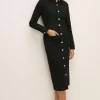 Hot Oasis 4 Pocket Denim Midi Dress Black