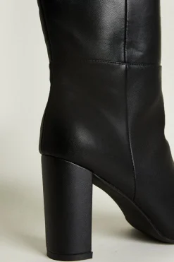 Outlet Oasis Pointed Heeled Knee High Boot Dark Tan