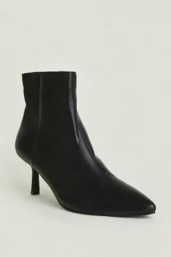 Online Oasis Pointed Stiletto Heeled Ankle Boot Chocolate