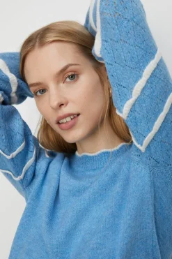 Clearance Oasis Pointelle Stitch Sleeve Tipped Cosy Jumper Ecru